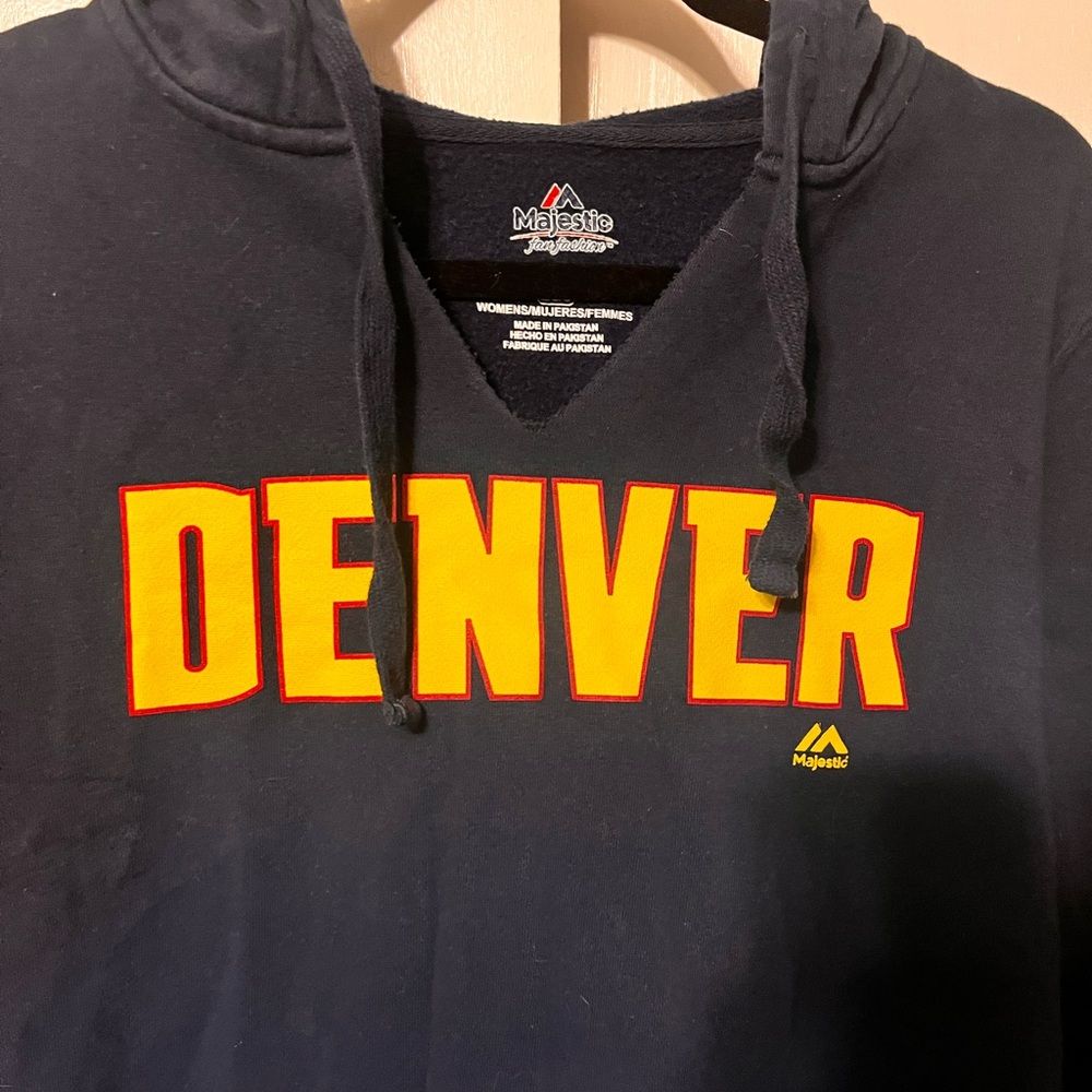 DENVER navy and yellow sweatshirt size large